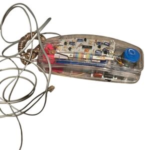 Vtg 1990 Lenoxx Sound PH-1200 Transparent Trim Wired Telephone WORKS!!